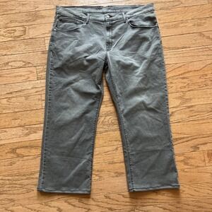 Mott & Bow Jeans‎ Mens 40x26 Gray Straight Stone Stretch Medium Wash - Hemmed